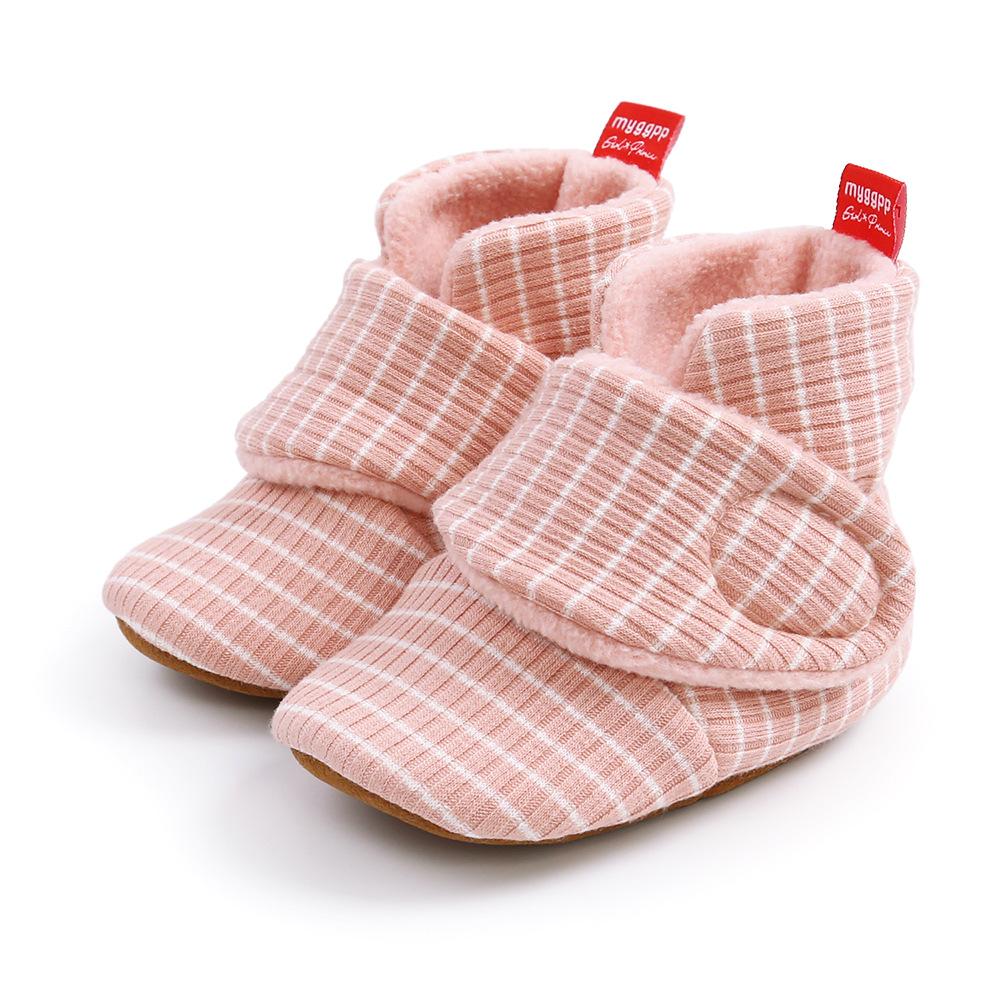 MYGGPP Autumn and Winter Striped Cotton Shoes Cotton Boots Baby Shoes Warm Shoes Baby Shoes Toddler Shoes