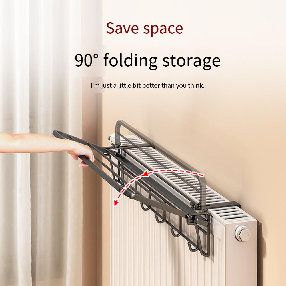 35cm Hanging Towel Rail Iron Cloth Hanger Storage Radiator Towel Rail Heater Heating Towel Holder For Bathroom No-Drill Install