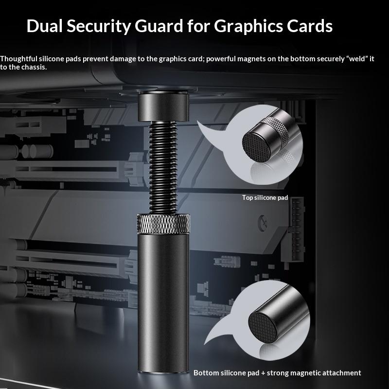 Aluminum Gpu Holder Vertical Telescopic Rotating Stand Magnetic Bracket Video Card Holder Graphics Card Bracket