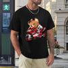 Cute Teddy Bear Riding Motorcycle T Shirt Harajuku Short Sleeve T-shirt 100% Cotton Graphics Tshirt Tops
