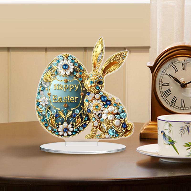 Easter Bunny Rhinestone Painting Rhinestone Decor Art Projects Easter Bunny Painting Kit Desk Decor Easter Egg Arts & Crafts 2D