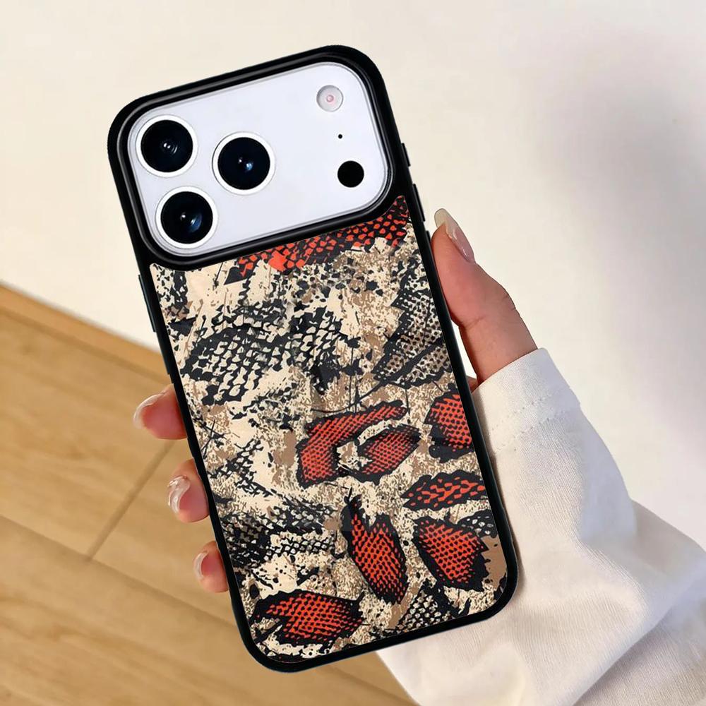 Snake Skin Phone Case For Apple iPhone 17 Air 16 Pro Max 15 Pro Max 14 13 12 11 Mini Back Cover