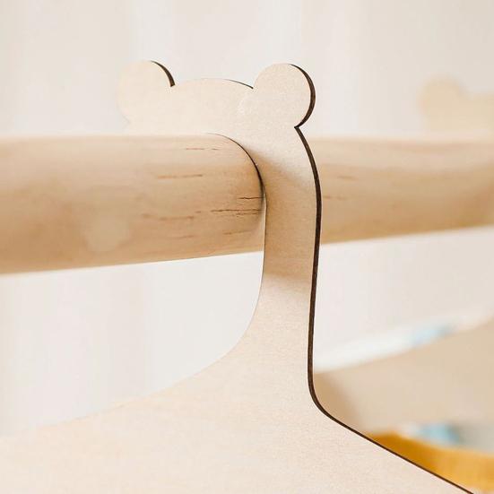 Wooden Clothes Hanger for Baby Clothes Cute Bear Ears Hanger Rack Toddlers Children Infant Hangers for Closet Coat Pants Clothing Storage