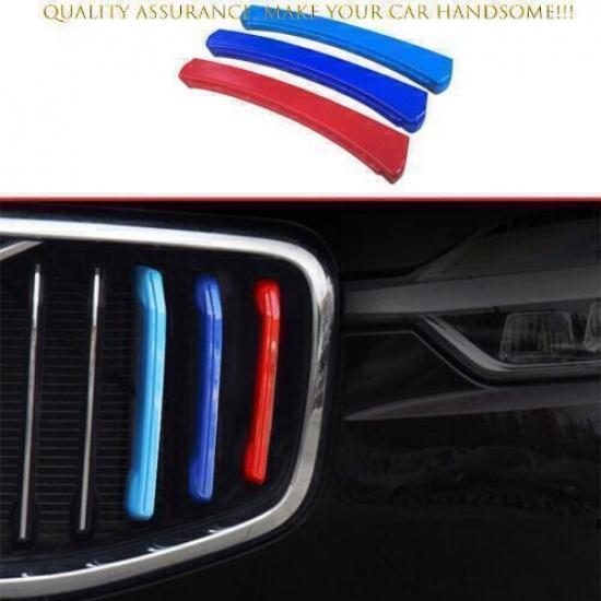 For Volvo XC60 2018-2024 Three Color Exterior Front Grille Grill Strip Trim 3PCS
