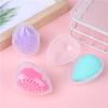 2pcs Egg-Shaped Makeup Sponge Holder-Transparent Pink Portable Travel Organizer with Ventilation Holes,Compact Bathroom Storage