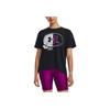 Under Armour Make All Logo Print Trainings-T-Shirt Damen Tops Schwarz 1379390-001