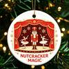 Festive Home Decor Ceramic Christmas Ornament, 2D Double Sided Cowboy/Nutcracker/Holy Berry Hanging Holiday Window Decorations Ornament for