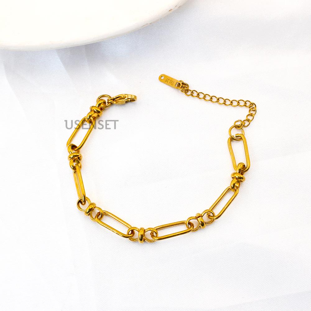 Korean Fashion Hip Hop Gold-Plated Stainless Steel Necklace for Women - YS97