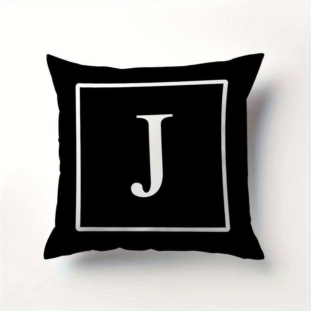 Minimalist Letter Pillow Cover Single Alphabet Print Cushion Case Personalized Initial Decor Pillow for Home Dorm