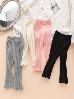 Módní bavlněné legíny s rozšířenými nohavicemi pro batolata v korejském stylu (2025)