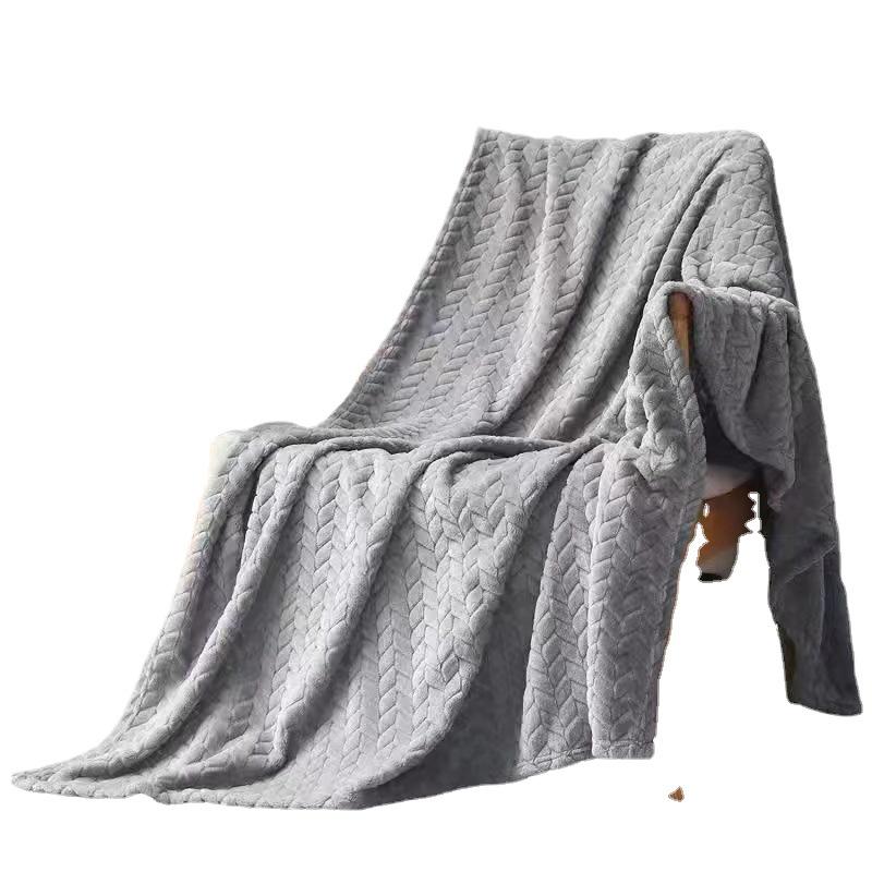 Solid Color Wheat Ear & Coral Fleece Blanket - Children's Gift Blanket