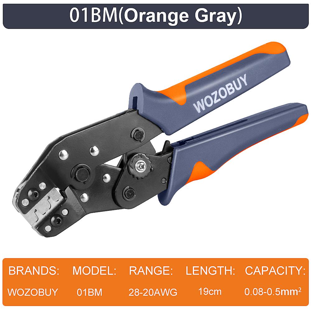 

SN-01BM Набор инструментов для обжима проводов AWG 28-20 (0,08-0,5 мм²) Щипцы для обжима проводов для разъемов Dupont 2,54 мм и разъемов JST-XH 2,54 мм