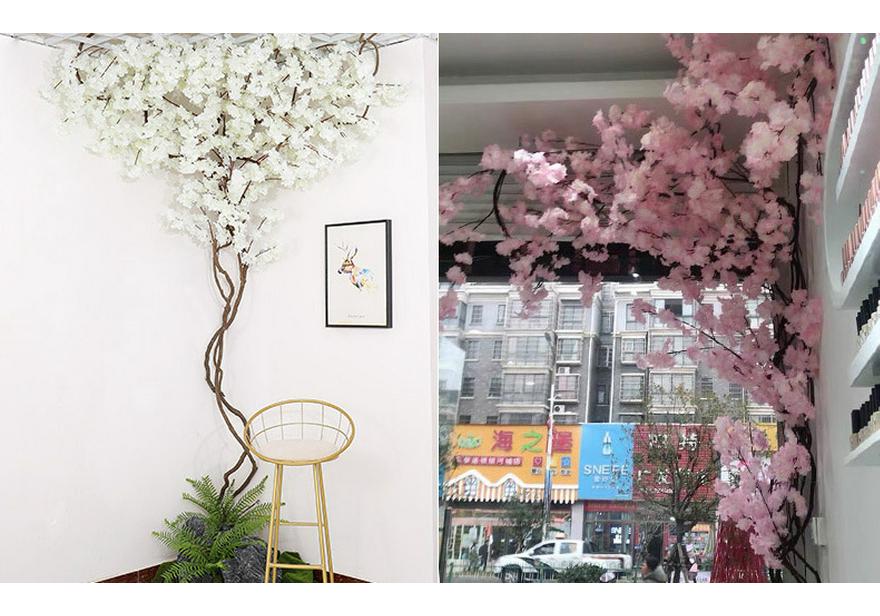Artificial Cherry Blossom Branch Wedding Decoration - Silk Peach Blossom Vine for Indoor Living Room
