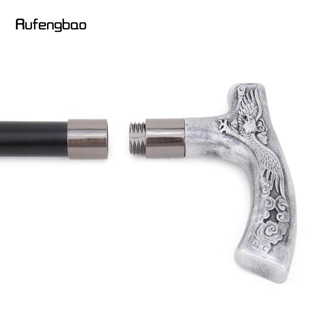 Silberner Harz Adler Gehstock Mode Dekorativer Stahlstock Gentleman Elegant Cosplay Stock Knauf Krummstab 93cm