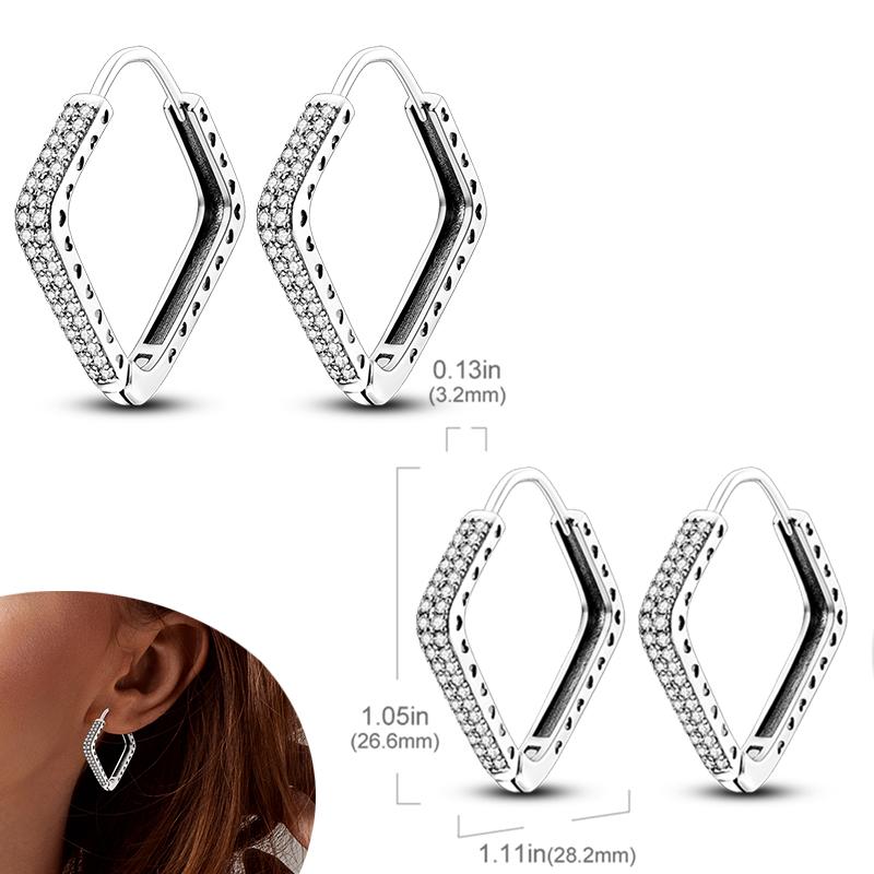 Original 925 Silver Hoops Earrings Zircon Pave Colourful Hoop Earrings For Women Fashion Jewelry Gift