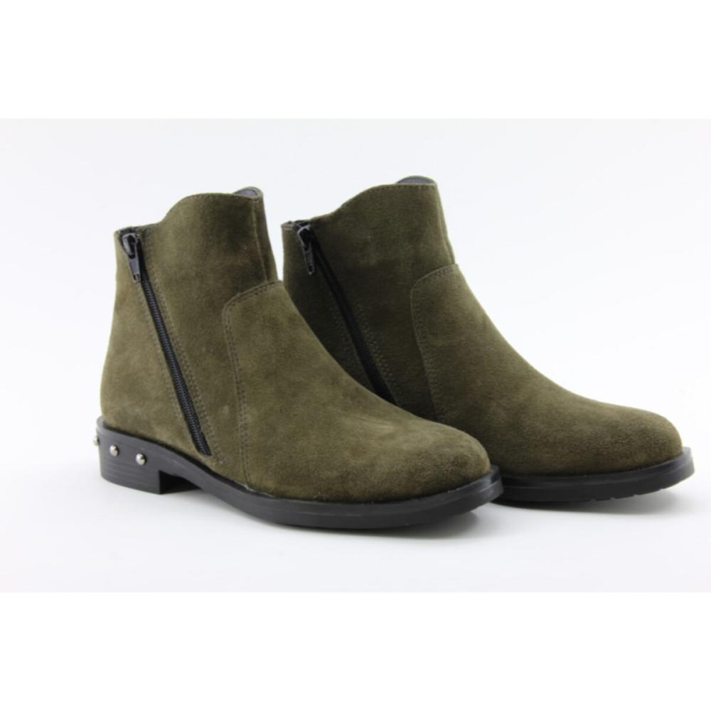 

Женские зеленые замшевые сапоги ручной работы