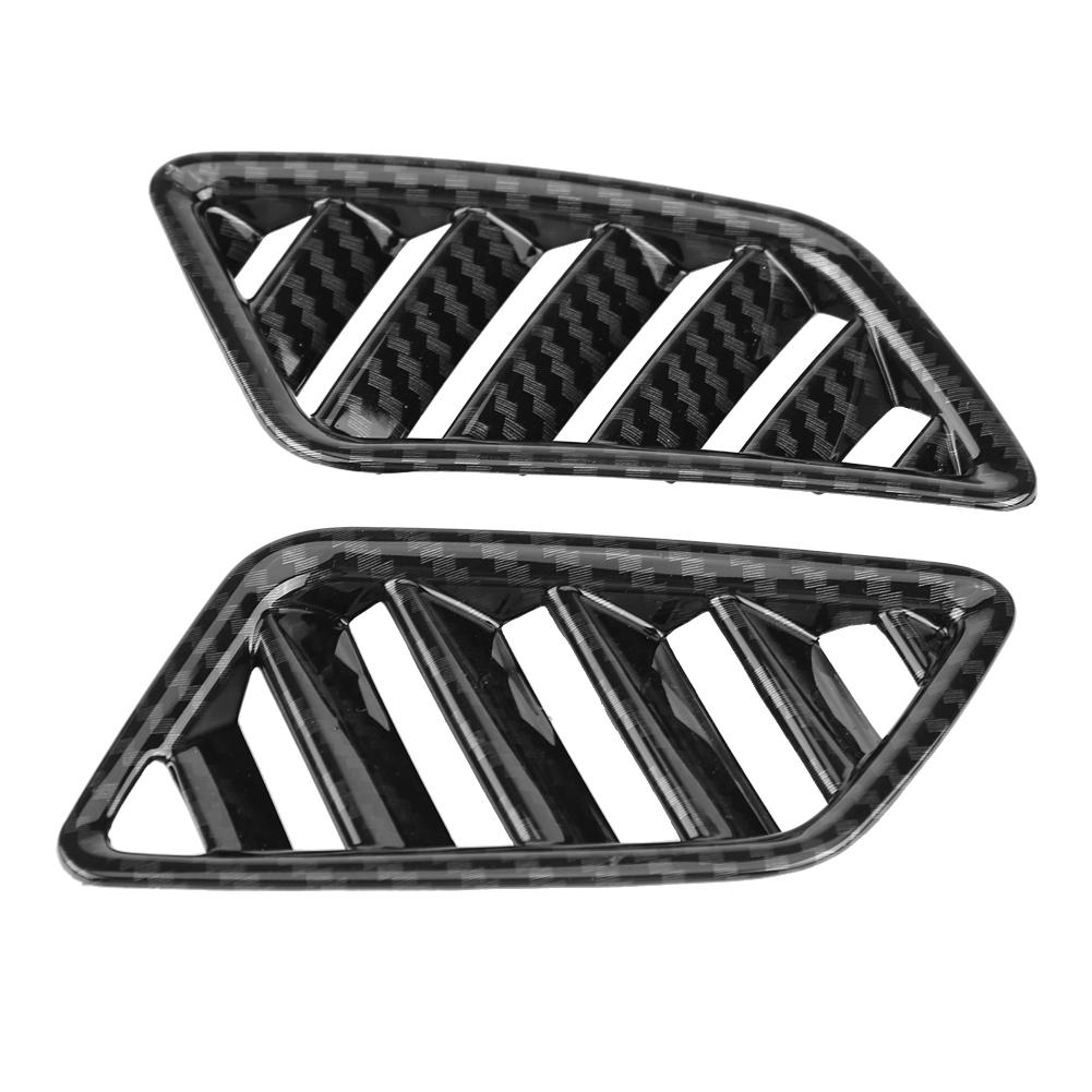2Pcs Interior Upper Air Vent Outlet Cover Trim for Mitsubishi Eclipse Cross 17 18 Carbon Fiber