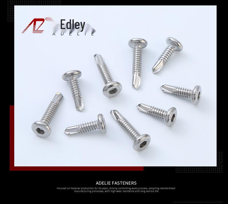 410 Stainless Steel Flat Head Hex Self-Drilling Dovetail Guardrail Screw