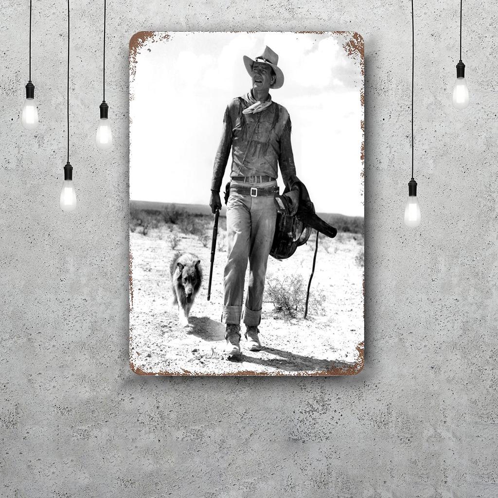 john wayne Classic Poster Rusty Metal Plaque Retro Decorative Plate Bar Man Cave Garage Club Metal Sign Wall Decoration