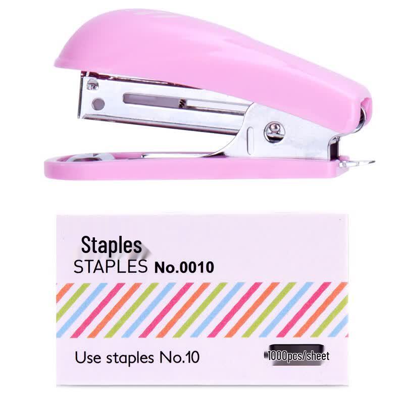 Deli 0253 Mini Stapler Set with Staples, Mixed Colors (5-Pack)