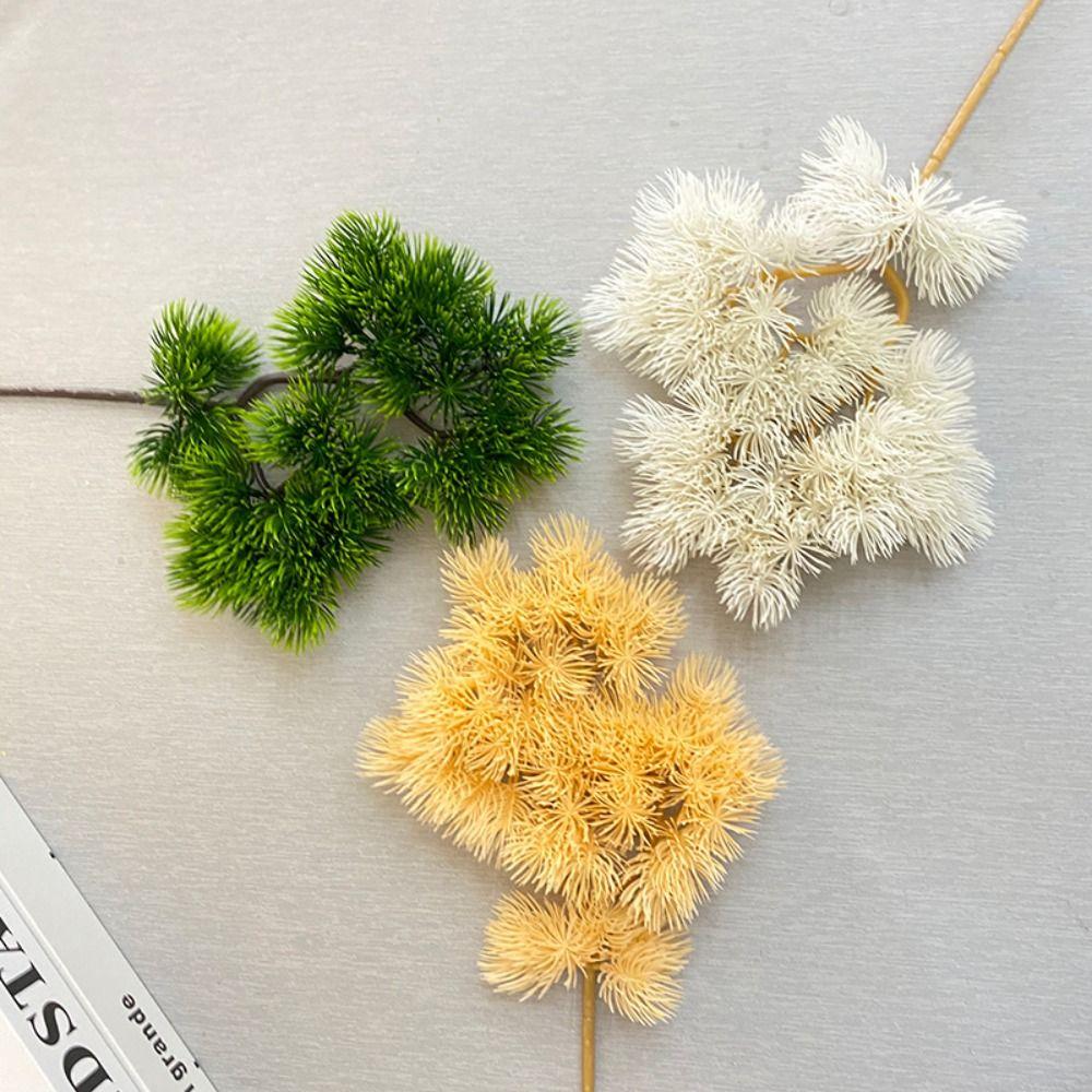 Flower Arrangement Realistic Artificial Pine Green Branch Handmade Plastic Simulation Pine Branch Green Fake Pine Leaves Garden