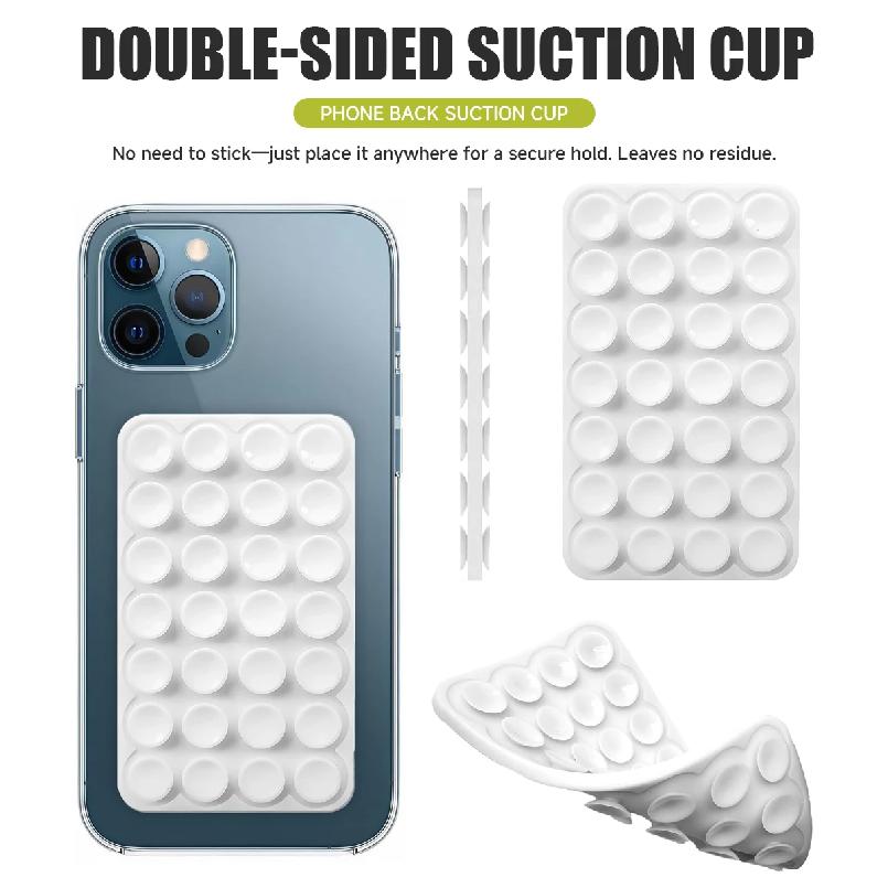 Double Side Silicone Suction Pad For Mobile Phone Fixture Suction Cup Backed Adhesive Silicone Rubber Sucker Pad For Fixing
