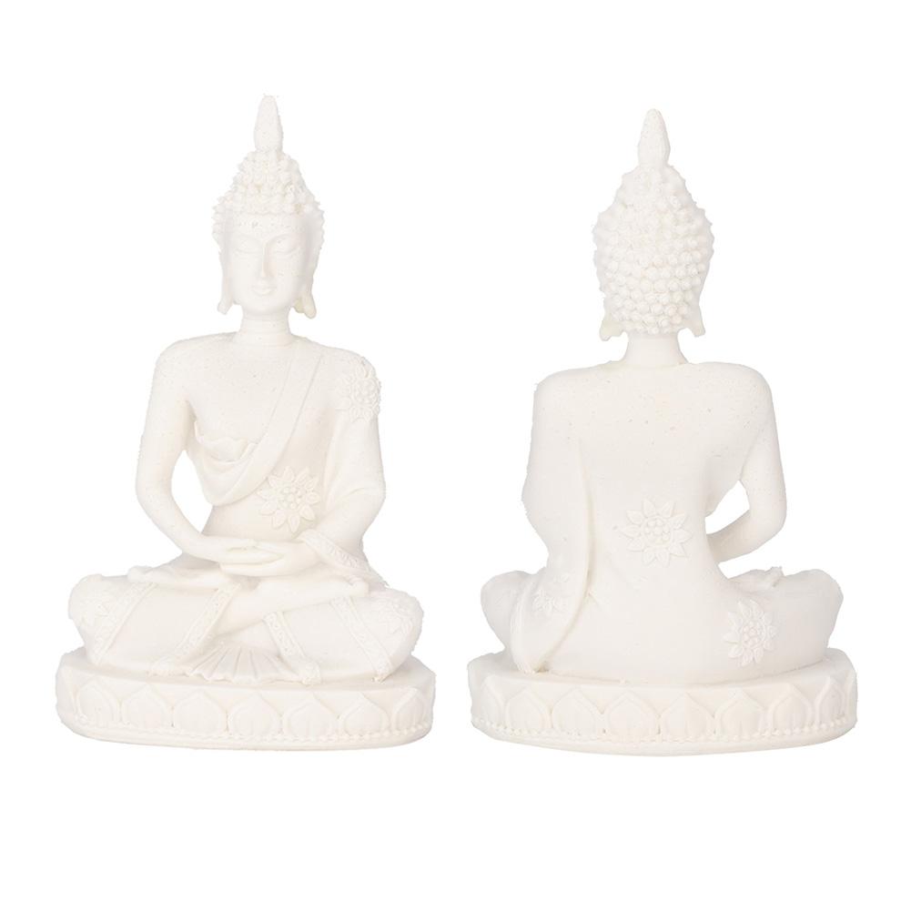 Meditating Seated Buddha Statue Carving Figurine Craft for Home Decoration Ornament (Gold)