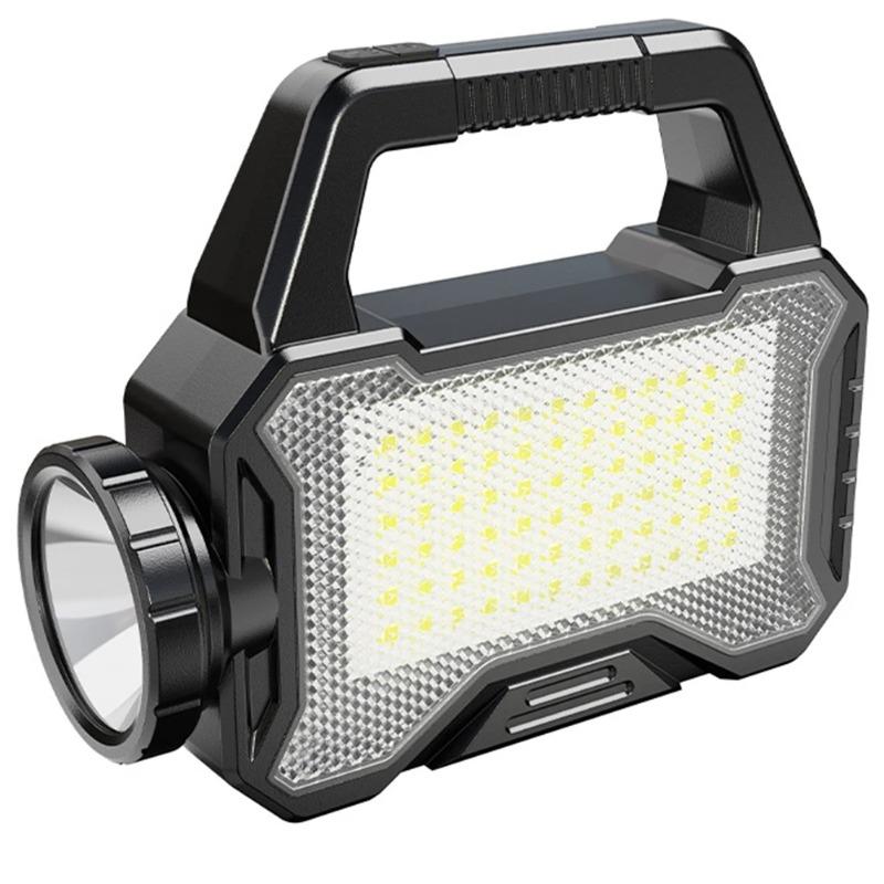 Solar Camping LanternType C Rechargeable Long Range Outdoor Camping Searchlight Waterproof Powerful Handheld Spotlight Torch COB