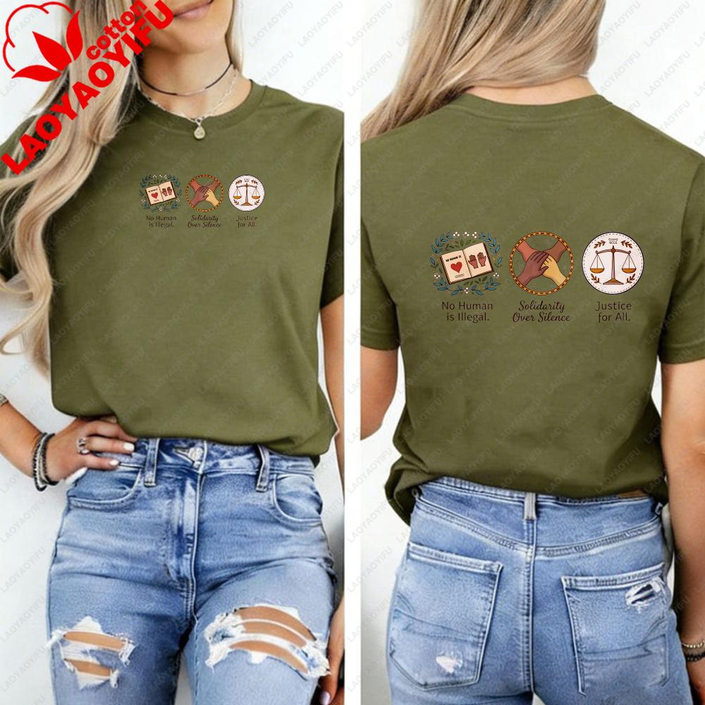 HuUnisex Rechte T-Shirt Gleichheit Soziale Gerechtigkeit Unisex Kleidung Gothic Harajuku Ästhetische Kleidung Y2k Oberteil Hochwertige Baumwolle Oberteile