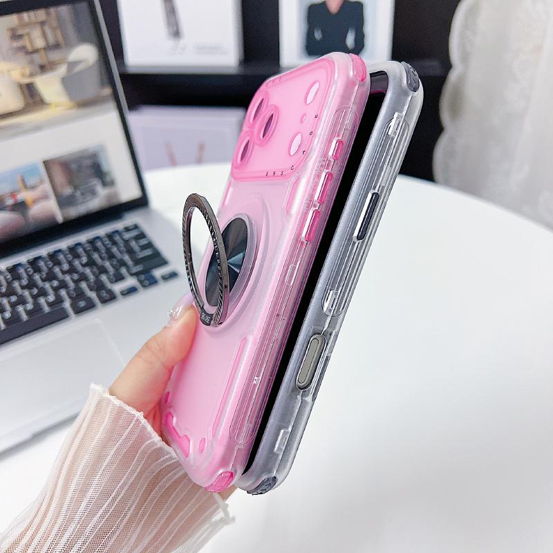For Magsafe Magnetic 360°Rotating Metal Car Bracket Ring 3-in-1 Phone Case For iPhone 17 Pro Max Air 15 11 12 13 14 16 Pro Max E