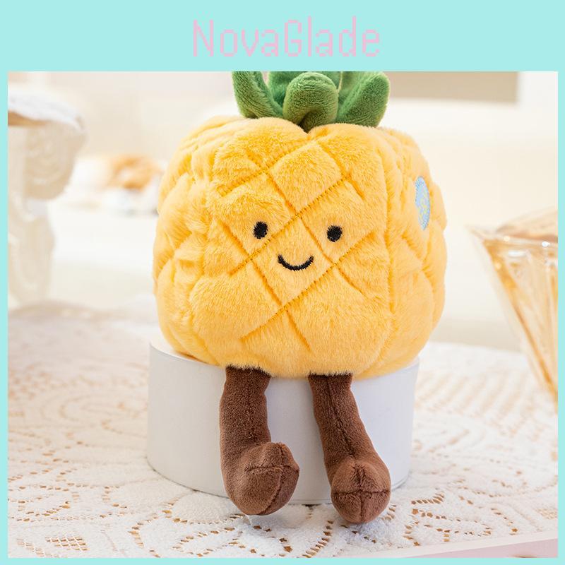 Cute Pineapple Orange Watermelon Durian Strawberry Cartoon Plush Doll Pendant For Kids And Collectors