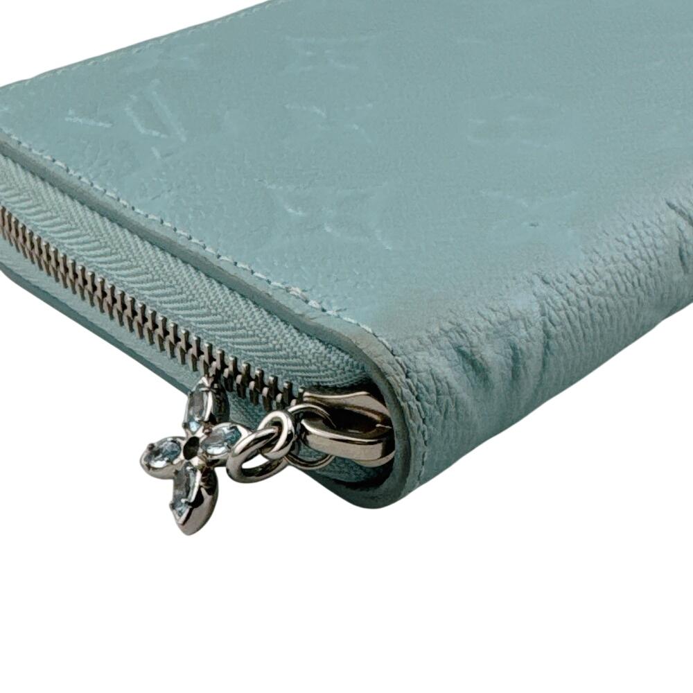 LOUIS VUITTON M12680 Zippy wallet Monogram Ann Platt leather Azure Frost Purse blue leather Used
