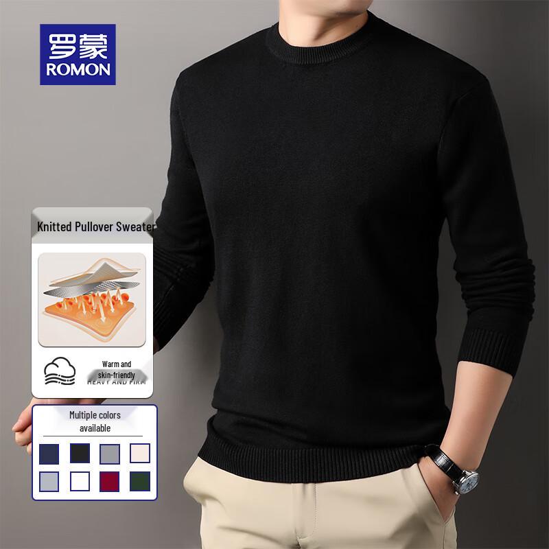 

ROMON Men s Crew Neck Core-Spun Knit Sweater XL