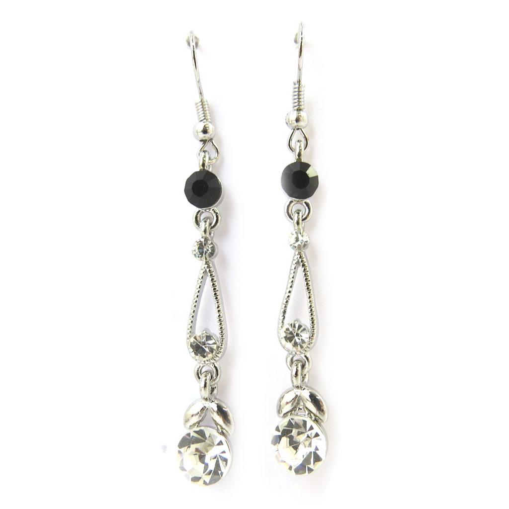 Les Trésors De Lily [M0667] - Designer Earrings 'Sissi' Black White