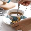 Coffee cups and sauce sets English porcelain tea service Ceramic cup Travel with spoon Retro cup
