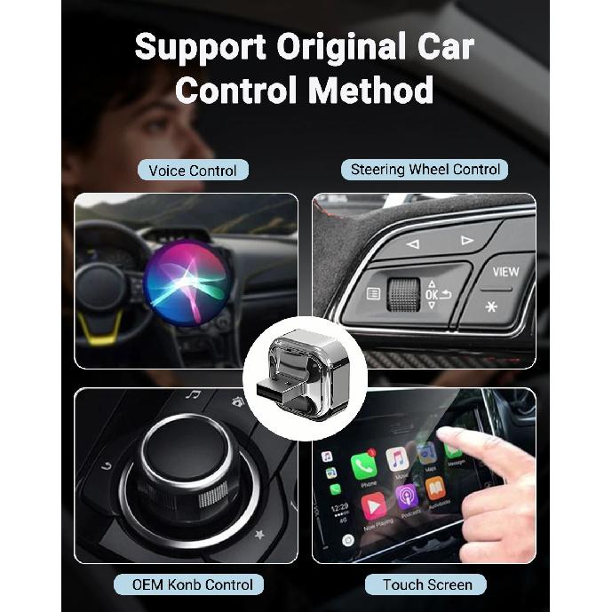 NEW 2in1 Mini Wireless CarPlay and Android Auto Adapter 5GHz WiFi, Type-C/USB Plug and Play Smart Box for Car Accessories Dongle