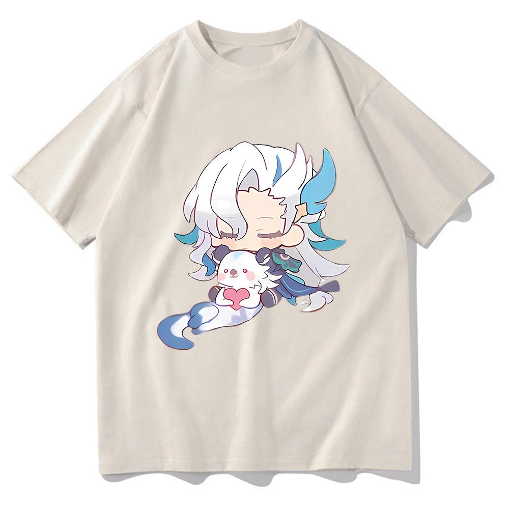 Genshin Impact Neuvillette T Shirt Fashion Unisex Harajuku Funny Kawaii TShirt Unisex High Quality Anime Casual Cotton Tees Shirts