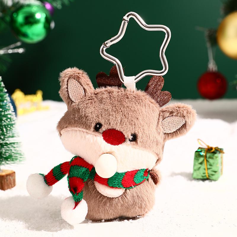 Authentic Plush Head-Tilt Christmas Keychain Decompression Doll - Small Pendant Ornament Gift