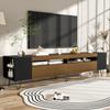 Modern TV Cabinet, Black and Wood Look – Length 180 cm