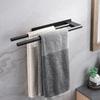 Bathroom Towel Racks No Drill Double Adhesive Towel Bar Stainless Steel Black 39 CM Towel Rack for Bathroom and Kitchen