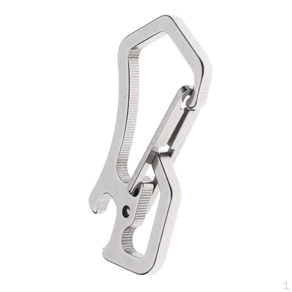 1 Piece Carabiner Keychain Clip Hook Hanging Buckle Bottle Opener серебряный