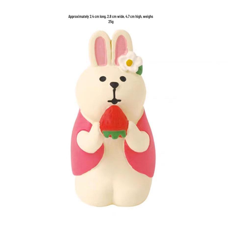 Japanese Style Cat & Strawberry Chocolate Resin Ornaments - DIY Blind Box Gift Accessories