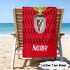 1PC Custom Name Beach Towel Benfica Crest Beach Towel, Suitable for Camping, Travel, Beach Accessories, Super Absorbent, Family Gift