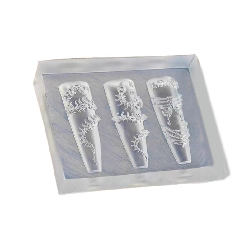 Flexible Silicone Nail Art Mold Creative Charm Design Reusable Manicure Accessories Easy Clean Home Salon Use