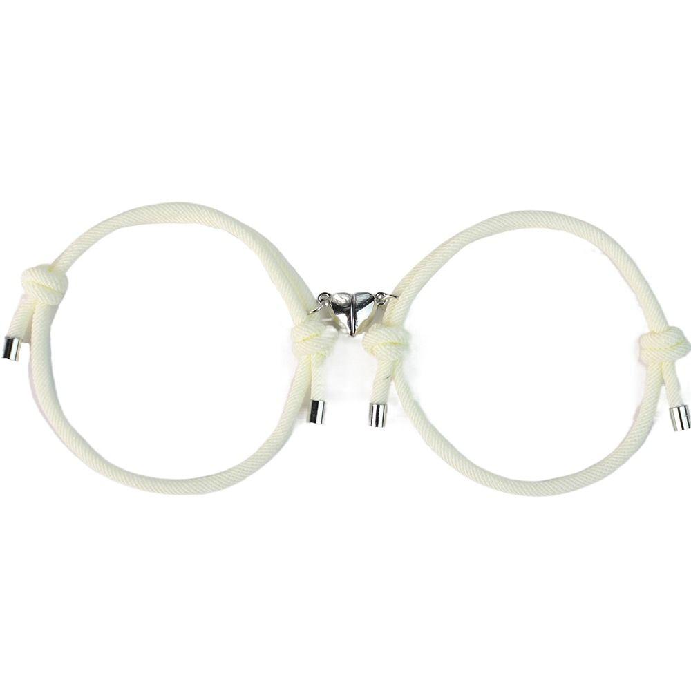 Love Couple Bracelet Handmade Fortune Bracelet Retro Magnetic Heart Bracelet  Couple