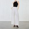 Women's High Waist Lyocell Linen Cropped Wide Leg Pants Zero Stretch Lightweight Washed Old Money Style Breathable Summer Banana Casual Trousers