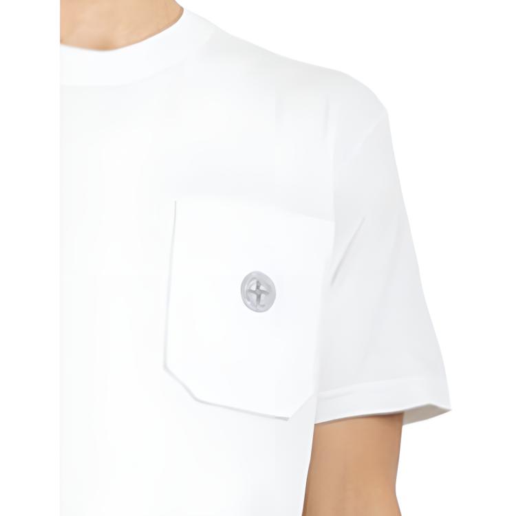 Stone Island Ss22 Solid Color Crew Neck Short Sleeve T-Shirt Men Tops White 761521957-V0003