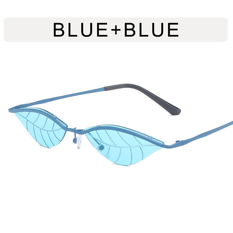 Leaf Shape Sunglasess Women New Trendy Rimless Metal Leg Women's Sun glasses Punk Party Show Female Sunglass