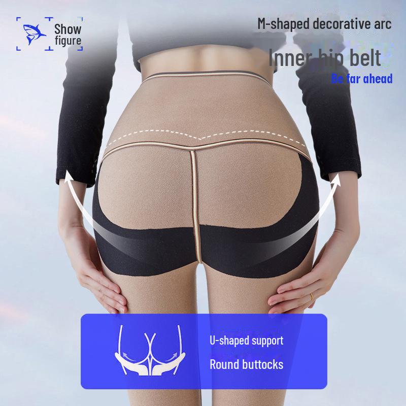 2024 New High-Waist Gray Velvet-Lined Women's Yoga Leggings: Warm Autumn/Winter Wear
