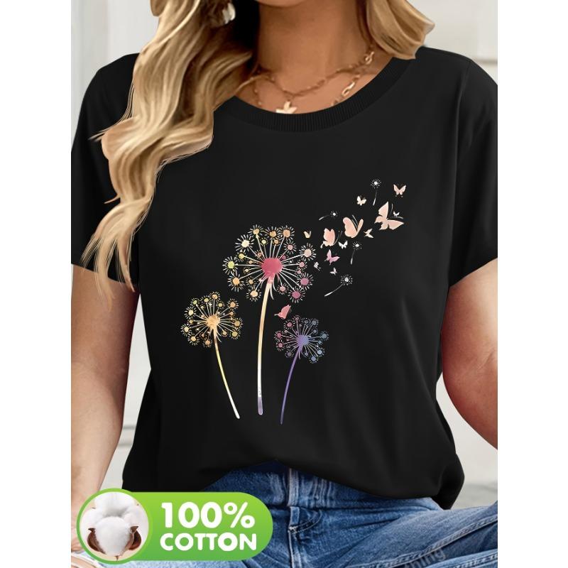 Summer New Women's Casual Round Neck Short-Sleeve T-Shirt - Full Pattern Print